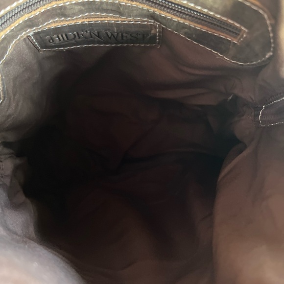 Rustic Highland Bull Genuine Crazy Horse Leather Small Backpack Bag Western Boho - Picture 7 of 13